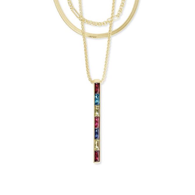 Kendra Scott Jack Gold Tone Multi Strand Necklace in Multi Crystal