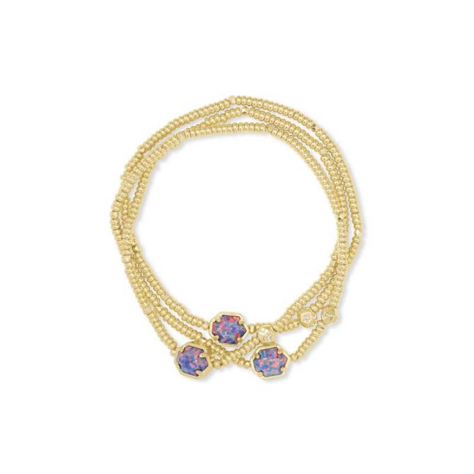 Kendra Scott Tomon Gold Tone Lavender Opal Bracelet