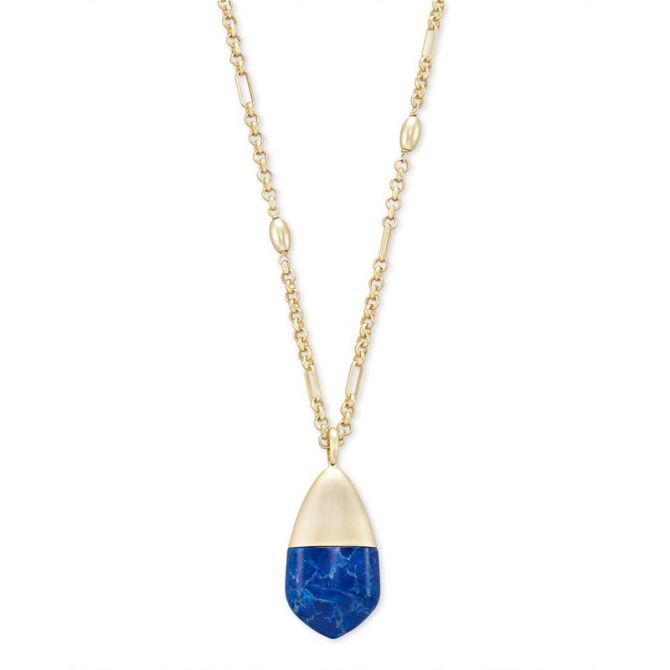 Kendra Scott | Jewelry | Kendra Scott Elisa Necklace Drusy Cobalt Blue Gold  | Poshmark