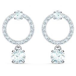 Image for Swarovski Attract Circle Pierced Earrings, White and Silver Tone