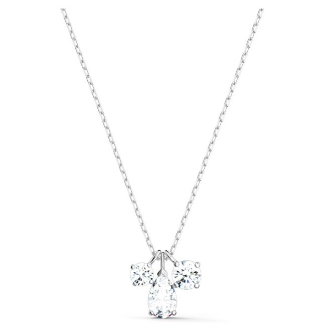 Swarovski Attract Cluster Pendant, White and Silver Plated