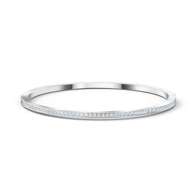 Swarovski Rare Bangle, White and Silver Tone