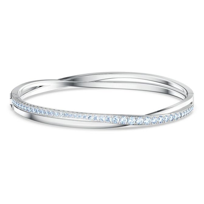 Swarovski Twist Rows Bracelet, Blue and Silver Tone