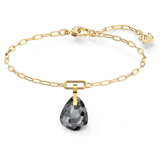 Swarovski T Bar Bracelet, Grey and Gold Tone