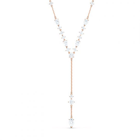 Swarovski Attract Necklace, White and Rose Gold Tone