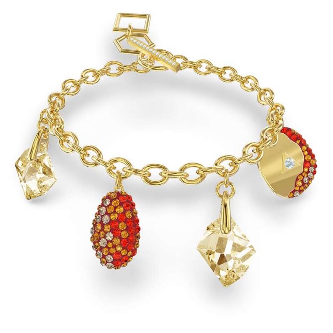 Swarovski The Elements Bracelet, Red and Gold Tone