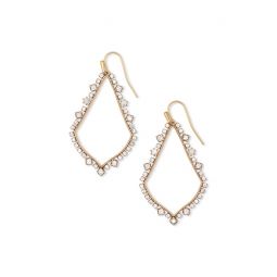 Swarovski Hollow Long Drop Earrings, White and Rose Gold Tone