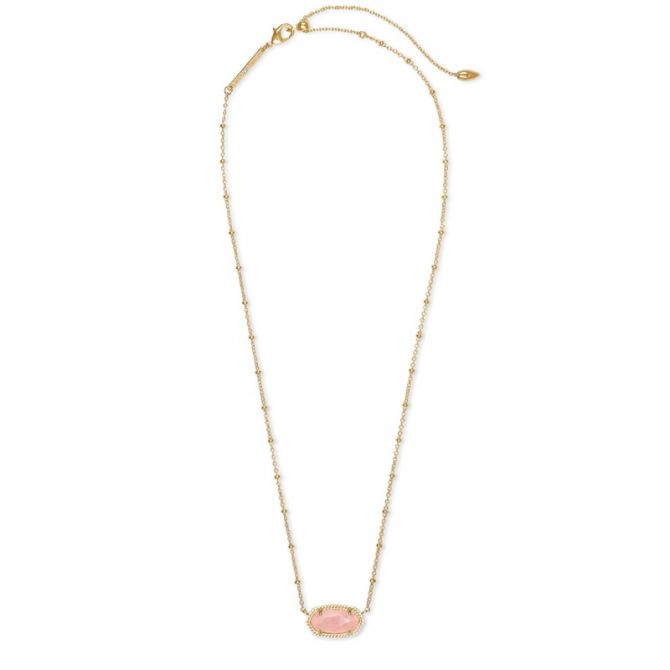 Kendra Scott Elisa Gold Pendant Necklace - Rose Quartz