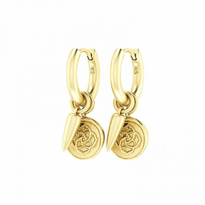 Kendra Scott Dira Coin Huggie Earrings in Gold Tone