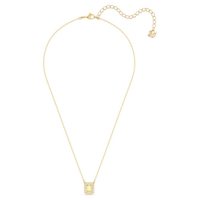 SWAROVSKI Orbita popular Crystal Necklace Two-tone Yellow/Ivory Baguette Swivel Pendant