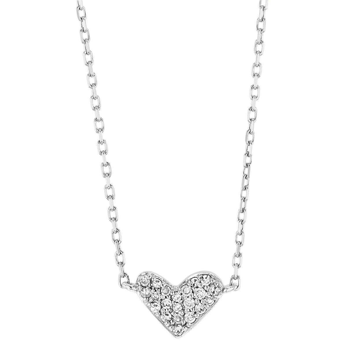 Kendra Scott Heart 14k White Gold Pendant Necklace in White Diamonds ...