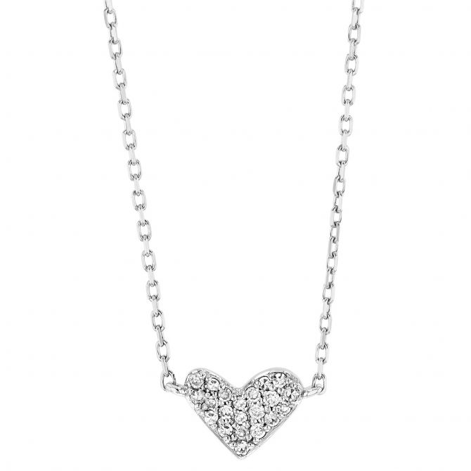 Kendra Scott Heart 14k White Gold Pendant Necklace in White Diamonds