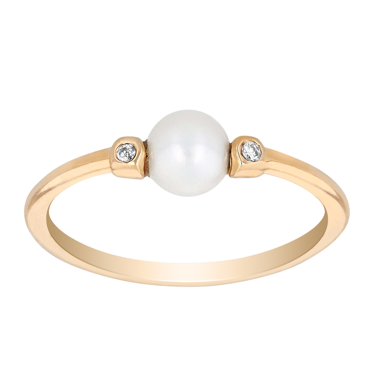 Cathleen 14k Yellow Gold Band Ring in Pearl - 7