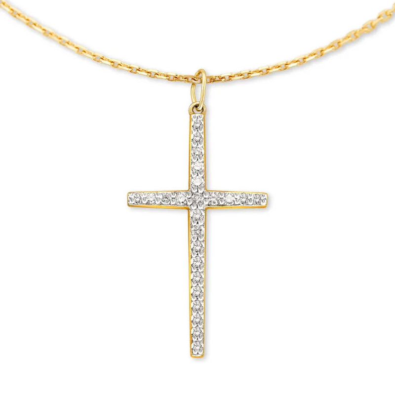 Kendra Scott Large Cross 14k Yellow Gold Pendant Necklace in White ...