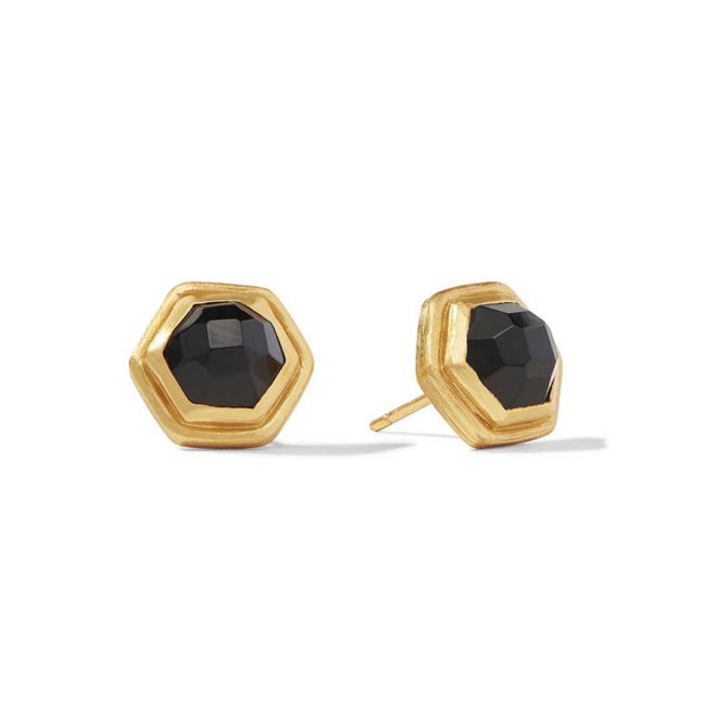 Julie Vos Palladio Stud Earrings in Obsidian Black