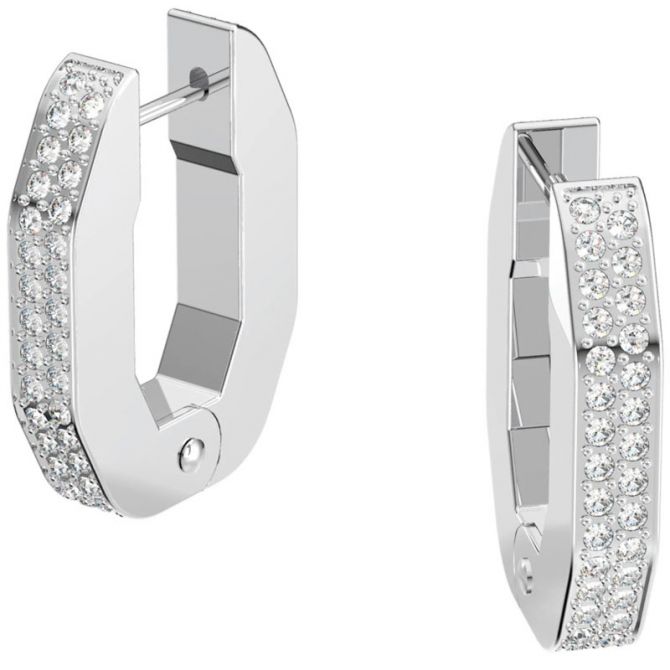 Swarovski Dextera Octagonal Small White Hoop Earrings