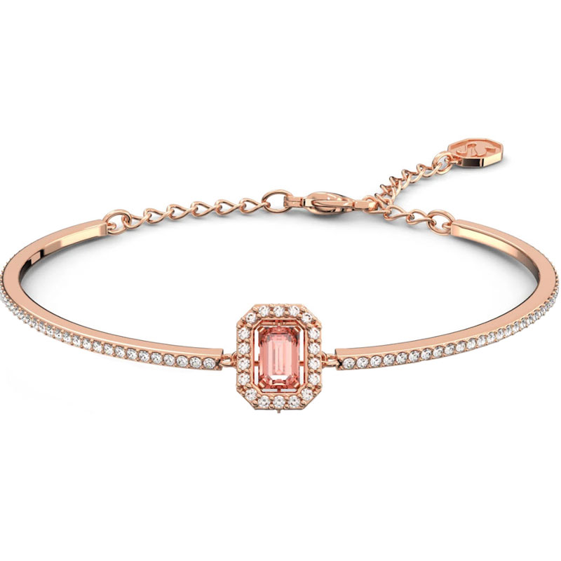 Millenia necklace, Octagon cut, Pink, Rose gold-tone plated