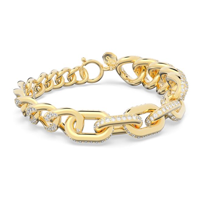 Swarovski Dextera Pave Bracelet, White and Gold Tone Plated