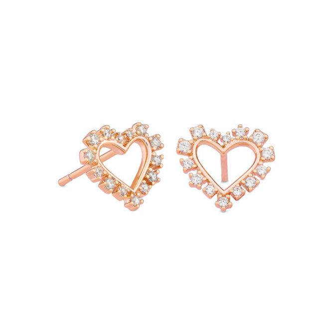 Kendra Scott Ari Heart Rose Gold Tone Stud Earrings