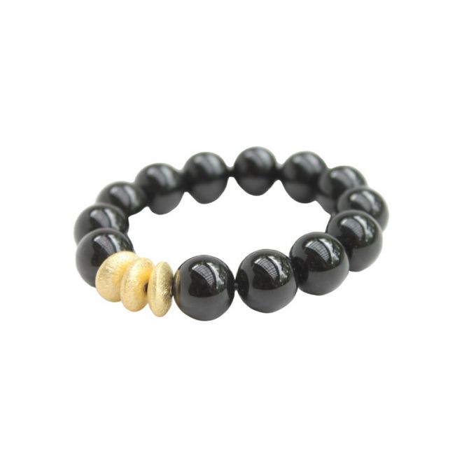 Hazen & Co Sheldon Bracelet, Smooth Black Onyx