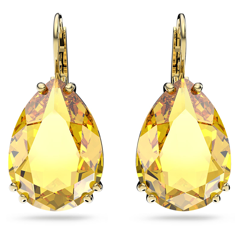 Swarovski Millenia Drop Pear Cut Earrings, Yellow and Gold Tone Plated ...