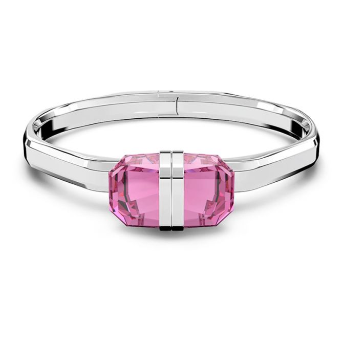 Swarovski Lucent Magnetic Bangle, Pink and Stainless Steel