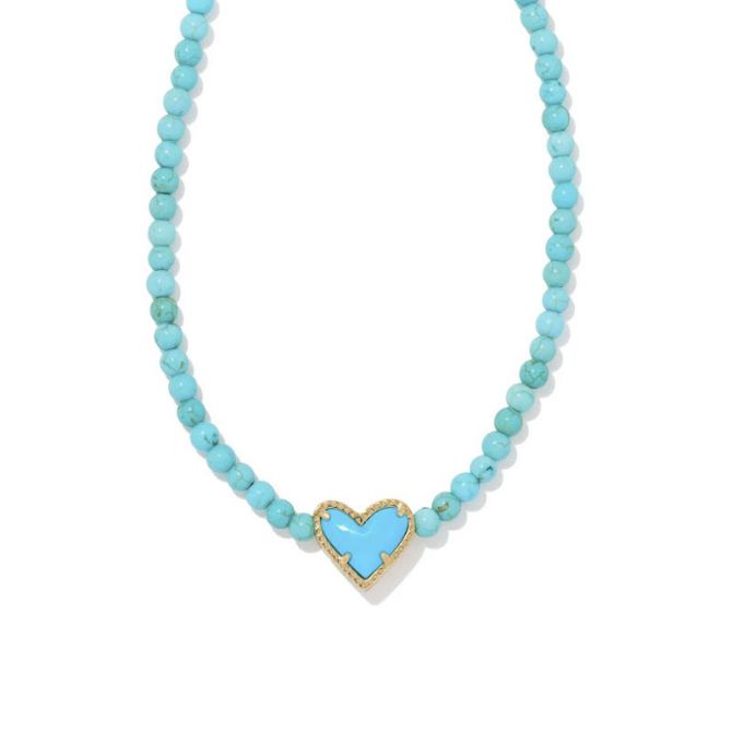 Kendra Scott Beaded Ari Gold Tone Necklace in Turquoise Mix