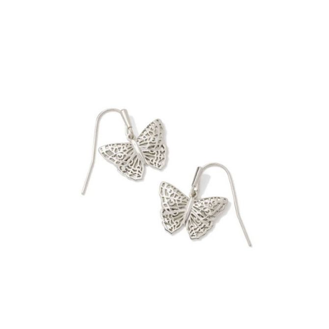 Kendra Scott Hadley Butterfly Small Drop Earrings in Silver Tone