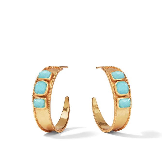 Julie Vos Savoy Statement Hoop in Iridescent Bahamian Blue