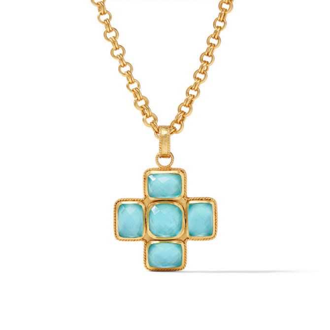 Julie Vos Savoy Pendant in Iridescent Bahamian Blue