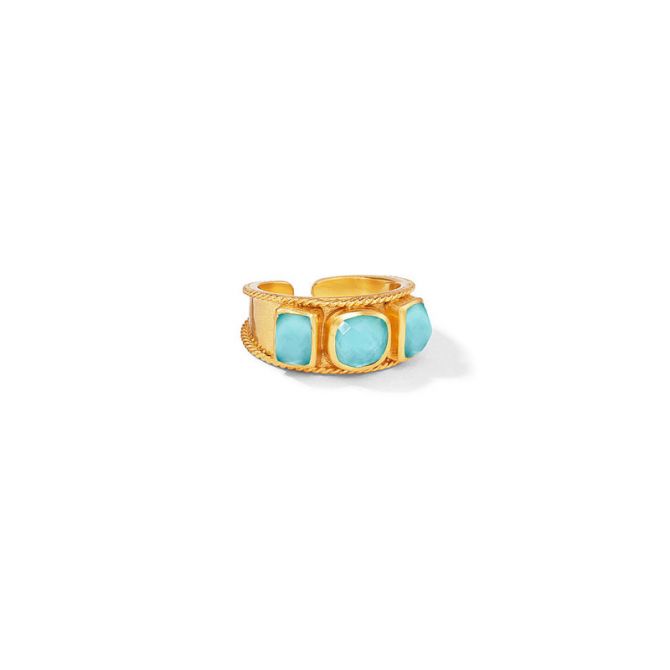 Julie Vos Savoy Ring, Bahamian Blue