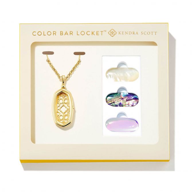 Kendra Scott Yellow Gold Plated Elle Locket Gift Set in Neutral Mix