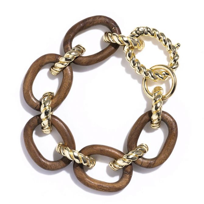 Capucine De Wulf Earth Goddess Link Bracelet, Teak