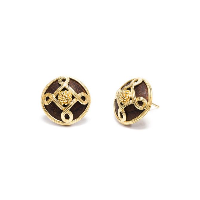 Capucine De Wulf Monique Stud Earrings, Teak