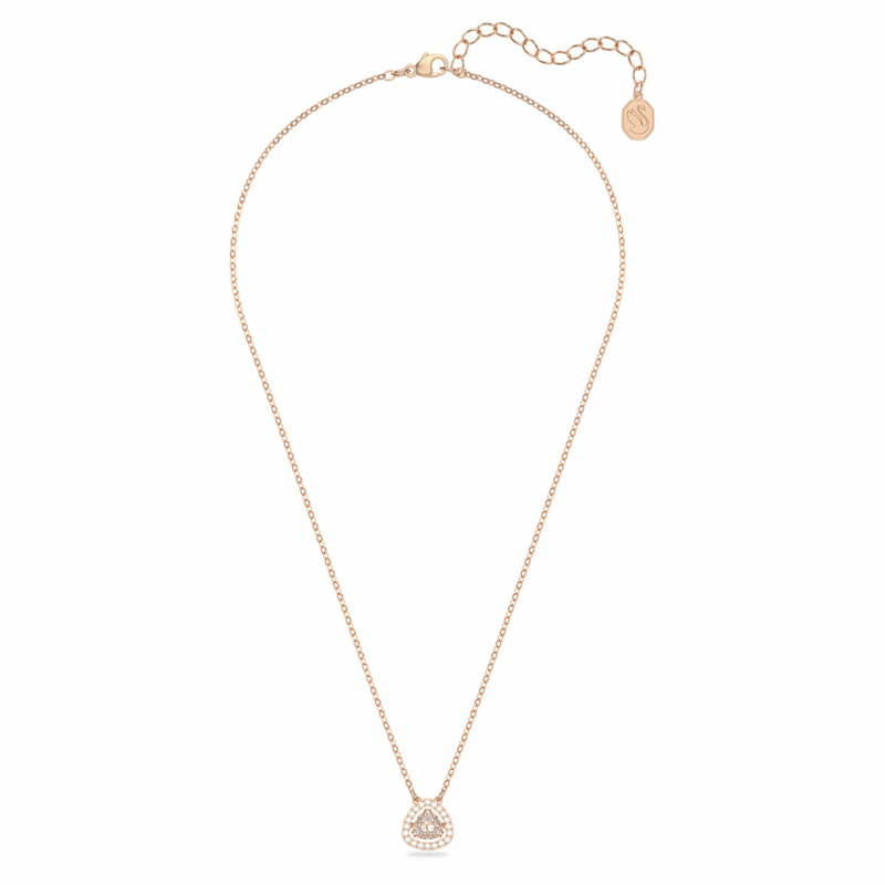 Swarovski Trilliant Cut Millenia Necklace, White and Rose Gold Tone ...