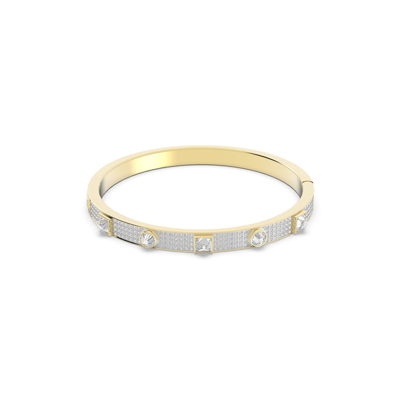 Swarovski Thrilling Delux Yellow Gold Tone Bangle Bracelet, Medium ...