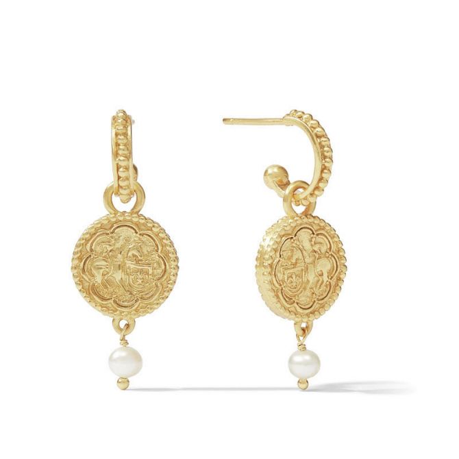 Julie Vos Trieste Pearl Hoop and Charm Earrings