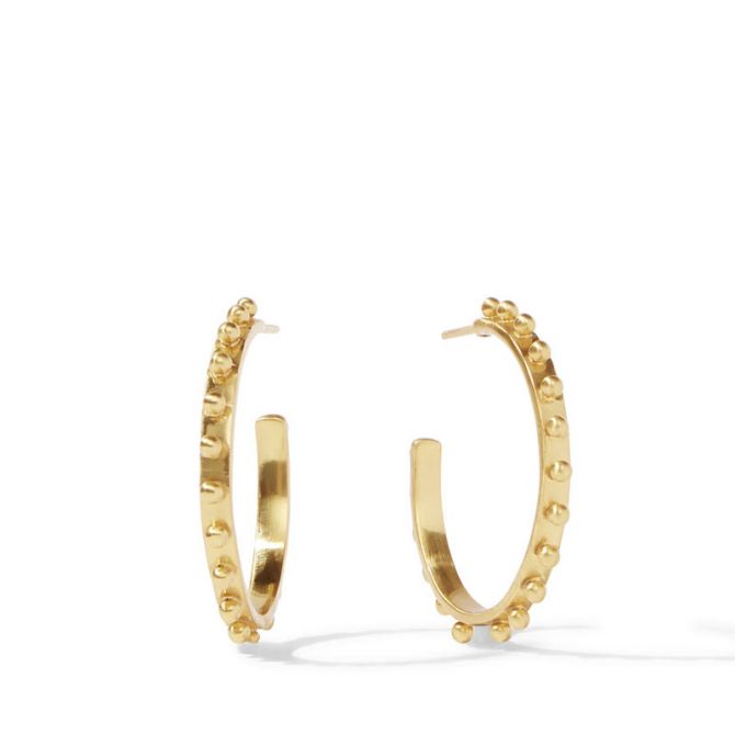 Julie Vos SoHo Medium Hoop Earrings, 24k Gold Plated