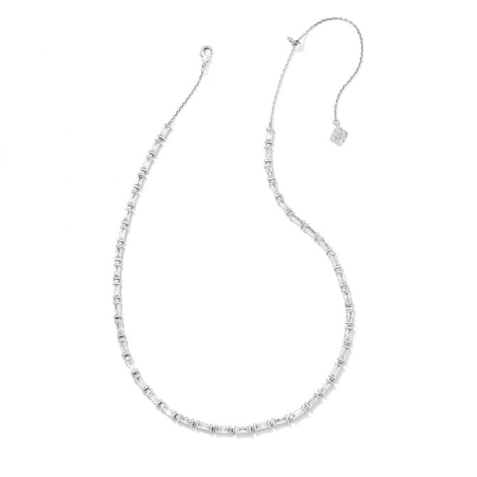 Kendra Scott Silver Tone Juliette Crystal Strand Necklace