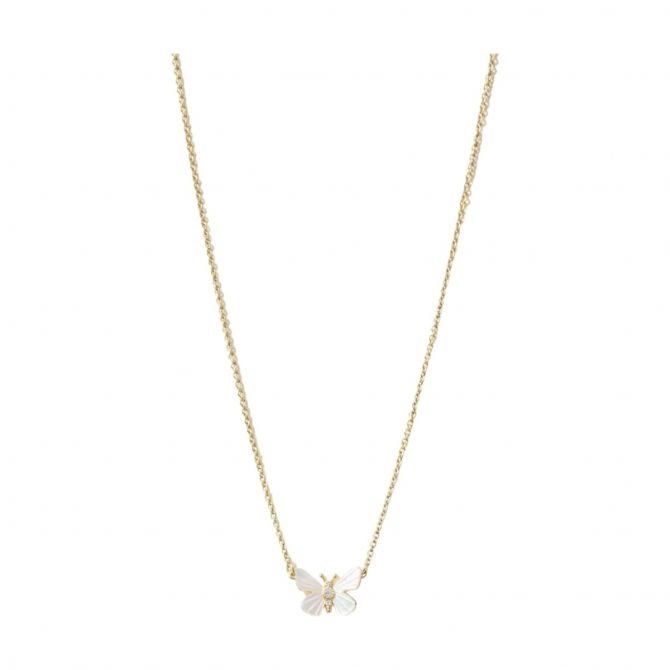 Spartina 449 Sea La Vie Transformation Mother of Pearl Monarch Necklace, Yellow Gold Plate