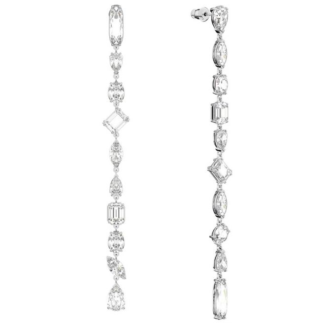 Swarovski Gema Asymmetrical Mixed Cuts Drop Earrings