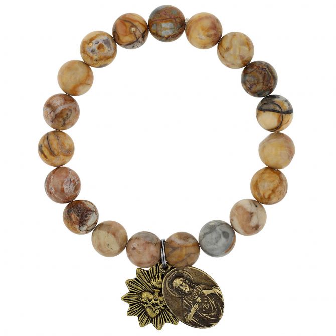 Miracle Icons By Mary Jo Pane 10mm Venus Jasper Bracelet