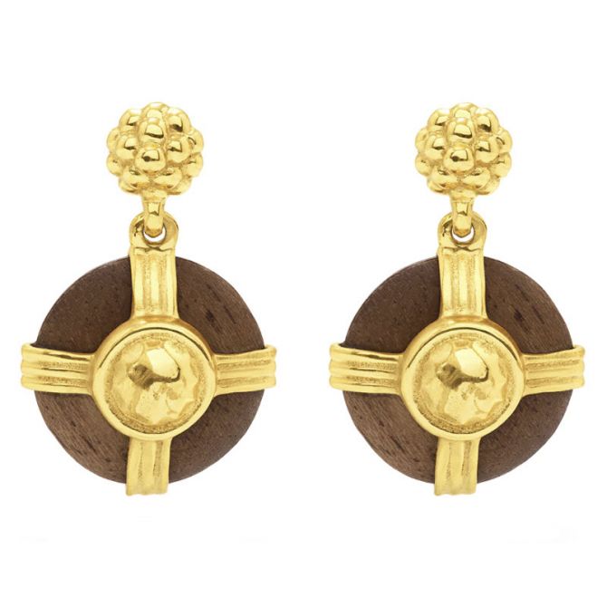 Capucine De Wulf Gaia Round Drop Earrings, Teak