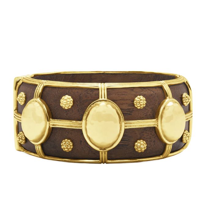 Capucine De Wulf Gaia Grande Hinged Bangle, Teak