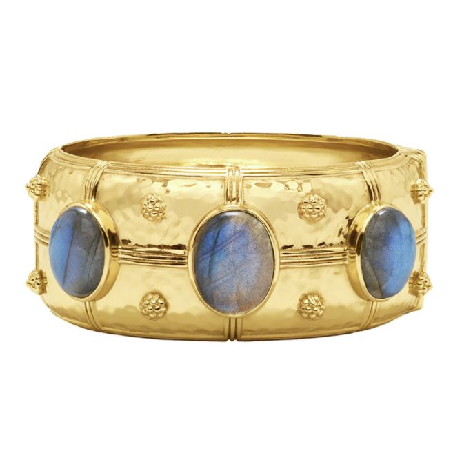 Capucine De Wulf Cleopatra Grande Hinged Bracelet, Blue Labradorite