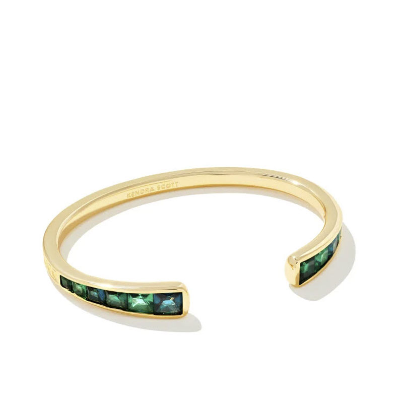 Kendra Scott Parker Gold Tone Cuff Bracelet in Emerald Mix | Borsheims