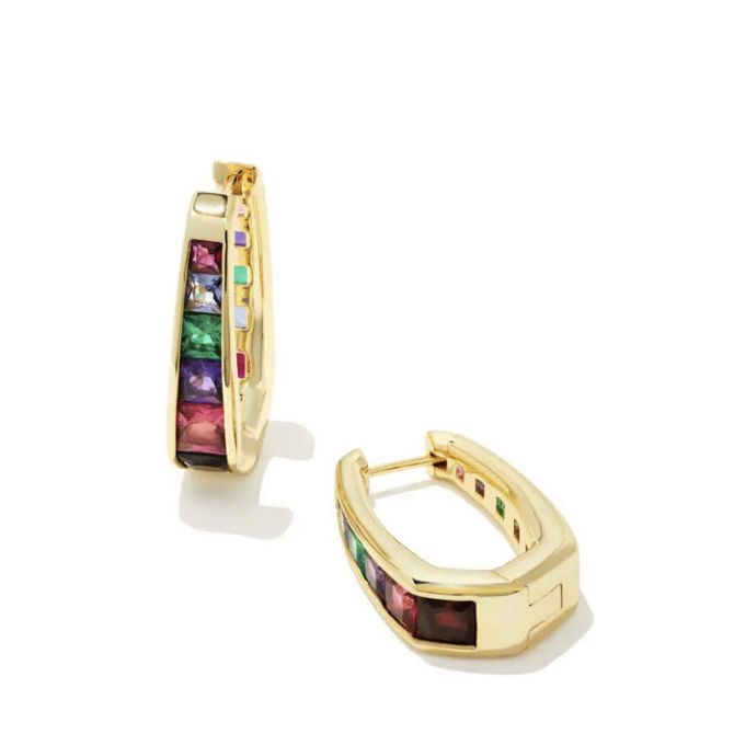 Kendra Scott Parker Gold Tone Hoop Earrings in Multi Mix