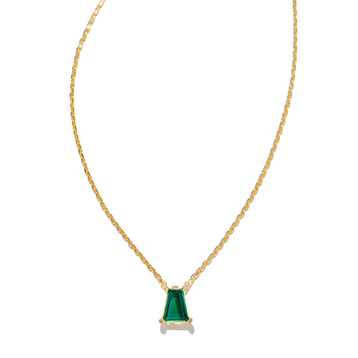 Kendra Scott Blair Yellow Gold Plated Pendant Necklace in Emerald ...