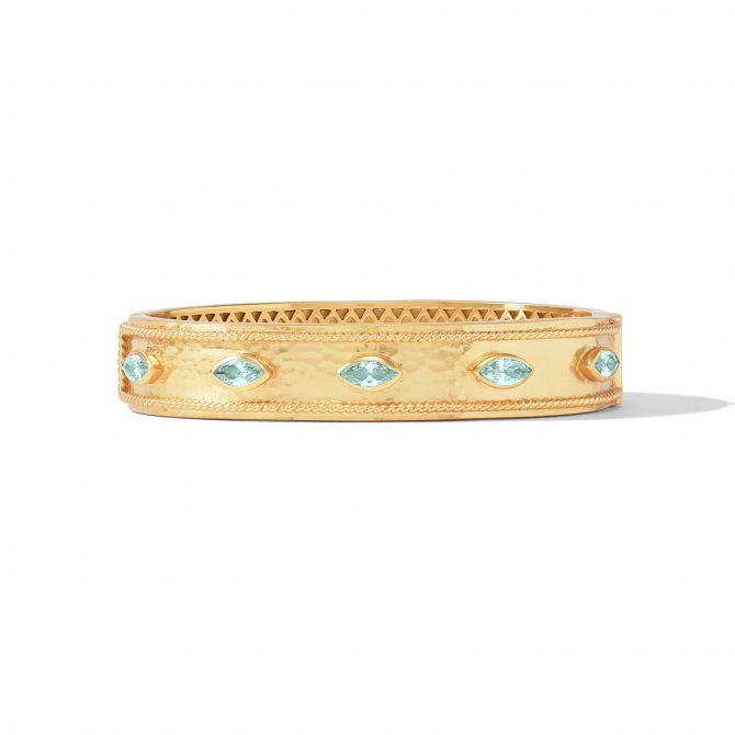 Julie Vos Monaco Stone Hinge Bangle Bracelet, Bahamian Blue