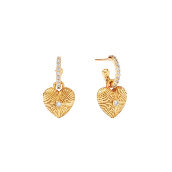 Julie Vos Esme Heart Hoop and Charm Earrings